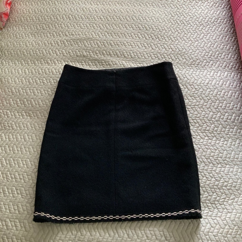 Chanel Black Tweed Pencil Skirt